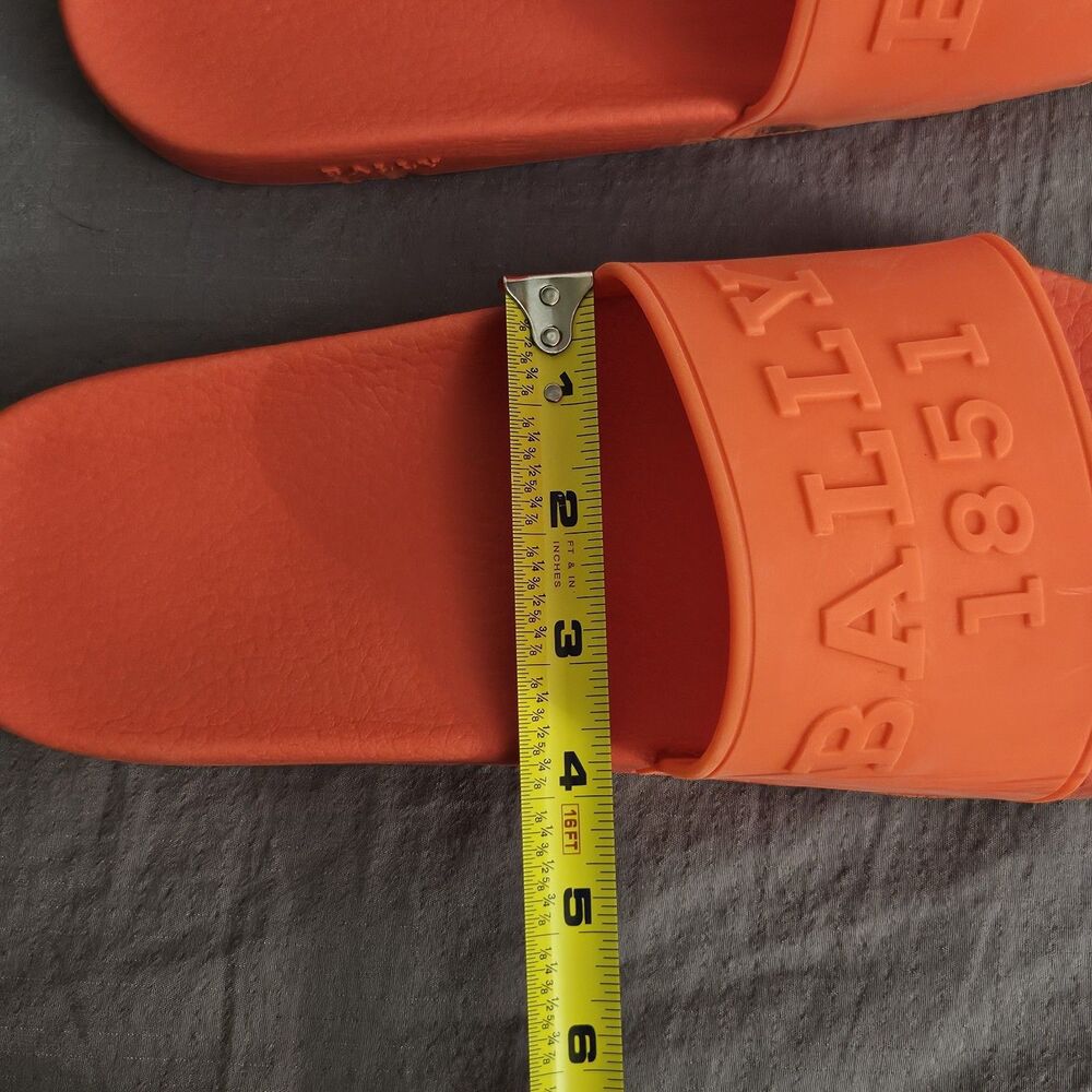Bally 1851 Orange Rubber Sandal Slides Slippers Size 9 Neon Pool Beach Dopamine - Picture 14 of 15